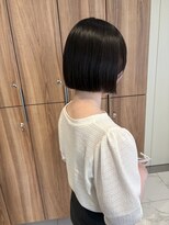 ガリカ 博多(Gallica) <ゲスト>カット&縮毛矯正、黒髪ボブ