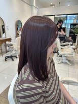 ヘアデザインロアール アリオ倉敷店(Hair Design Loire)&nbsp;ピンクブラウン×ミディアムストレート