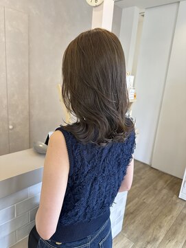 ジュエ ヘアー デザイン(Jue hair design) 秋映え大人レイヤーミディアム/ミントベージュ/ワンカラー/知立