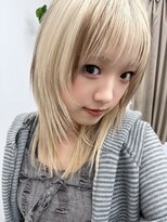 ネルケ 立川(nelke)&nbsp;ハッシュカットシャギーバングハイトーンブロンドダブルカラー立