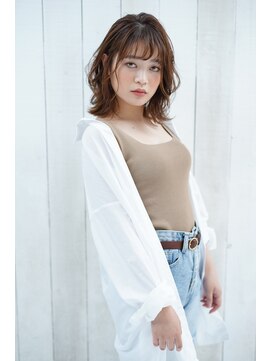 ナオシ トレス 富雄店(nao*c tres) 【奈良/富雄nao*c】ひし形シルエットユルフワ外ハネミディー