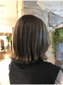 透け感ボブ＊カーキアッシュ