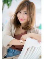 ミック ヘアアンドメイク アップ 駒込店(miq Hair&Make up)&nbsp;大人かわいいマロンベージュ外国人風インナーハイライトc1