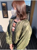 20代30代40代ブリーチなしピンクブラウン透明感切りっぱなし