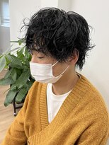 メンズカット パーマ 無造作 マッシュ ウルフ 束間ショート