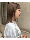 切りっぱなしロブにスモーキーベージュ♪