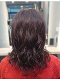セミロングパーマ＆アメジスト系カラー☆