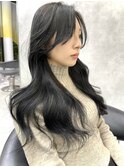 レイヤーカット 韓国風レイヤー ロングレイヤー 黒髪 暗髪