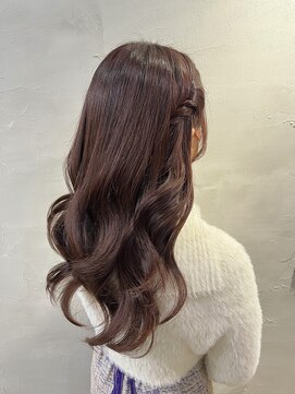 シュリット(schritt) パープルグレージュブリーチなしカラーハーフツイン 渋谷エジリ