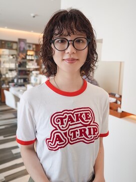 ビファインクーアヴェダ(Be fine coo AVEDA) 暗髪アゴ下ボブパーマ