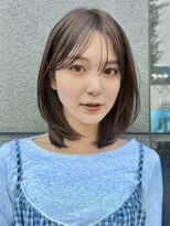 グレージュ ミニウルフ デジタルパーマ チェリーブラウン