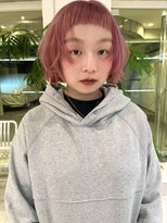 ダブ アオヤマ(DaB AOYAMA)&nbsp;切りっぱなしボブピンクレイヤーボブ顔まわりレイヤー