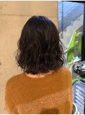 ミディアムボブのプードルパーマ