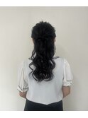 サイドまとめハーフアップ