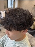 波巻きツイスパ仙台美容室サーフカールフェザーショート刈り上げ
