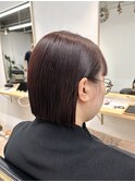 ◇切りっぱなしボブ暗めカラー暗髪ミディアム髪質改善[船橋]