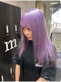 くびれヘアアプリコットオレンジハイライトカラーブルーカラー