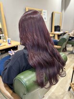 ヘアサロン ナノ(hair salon nano)&nbsp;ピンクラベンダー/ワンブリーチ/ダブルカラー/ロング/巻き髪/