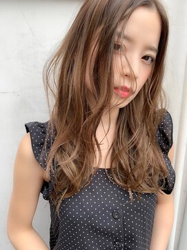 マリアバイアフロート(Maria by AFLOAT) 【添田ハイライト ローライトアッシュブラウンロング毛先パーマ