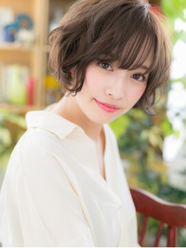 カバーヘア イヴ 戸頭店(COVER HAIR EVE) ★くせ毛風♪黒髪小顔前下がりショートボブ20代30代40代★6!