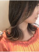 ベージュインナーカラー モテ髪カタログ透明感ベージュ