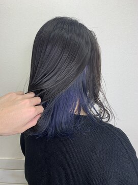 ヘアアンドメイク ルシア 奈良店(hair & make Lucia) インナーカラー【ブルー×ダークグレージュ】