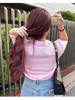 ロンド マーレ 天神大名店(Lond mare) ピンクブラウン/暖色カラー/カシスピンク/韓国ヘア/顔周りカット