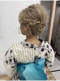 浴衣ヘアルーズ夜会巻