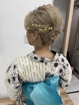 プティクローシェ バイ クオーレ(petite cloche by CUORE) 浴衣ヘアルーズ夜会巻