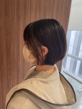 ケンジ 洋光台(KENJE) 韓国風丸みショート×イヤリングカラー【洋光台美容室】