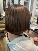 「ビフォーアフターあり」丸みボブ「縮毛矯正」