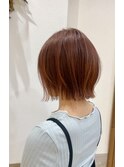 青森八戸外ハネレイヤーボブ　オレンジカラー20代30代40代