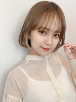 サンド ミュウ 横浜店(sand mieu)&nbsp;オリーブベージュ/ハイトーン/ブリーチ/ダブルカラー/ボブ/横浜