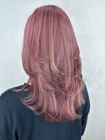 ロング顔周りレイヤー韓国ヘアウルフレイヤー_ba461492