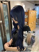 長崎 ケアブリーチ 韓国ヘア ネイビーブルー