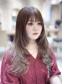 ざぐざくレイヤーカット韓国ヘア顔周りカット