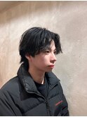 センターパートスパイラルパーマ