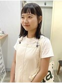 【haif】オン眉ボブ　前髪カット　オリーブベージュ
