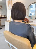 大人ボブグレージュカラー切りっぱなしボブ20代30代40代