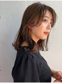 【透け感 ふんわり 可愛い モテ髪】 ベージュ ミディアム