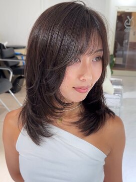 アンダーバーホワイト モデ 富田林店(_WHITE mode) ハイライトカラーミルクティーベージュレイヤーカット