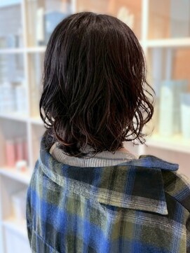 ラレヴ(Le Reve) ボブパーマ ニュアンスパーマ ダークブラウン 30代 40代