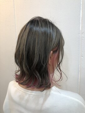 カラット 堺東(CARAT) ハイライト/ウェーブ巻き/インナーカラーピンク/CARAT 堺東