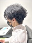 ハンサムショート×骨格補正カット×絶壁解消×ネイビーブラック