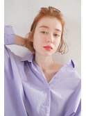 三軒茶屋_レディース_ボブ_ヘアアレンジ_オレンジベージュ_小顔