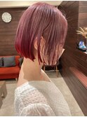 小顔ミニボブ×ピンクグラデーション★中村大輔
