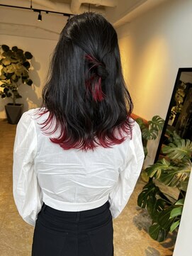 メリー オオサカ(Merly Osaka) 今流行りの毛先ちょびっとカラー_cherry red_