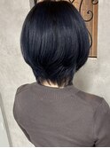 ネイビーカラー/ケアブリーチ/ショート/韓国