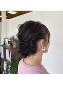 佐賀/結婚式/お呼ばれ/大人ヘアアレンジ/シニヨン/編み込み