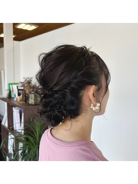 アパートメントヘアー 佐賀/結婚式/お呼ばれ/大人ヘアアレンジ/シニヨン/編み込み